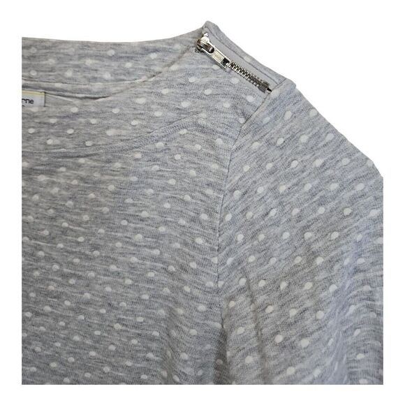 Liz Claiborne Weekend Knit Polka Dot 3/4 Sleeve Top Shoulder Zip Size XL - Picture 2 of 6
